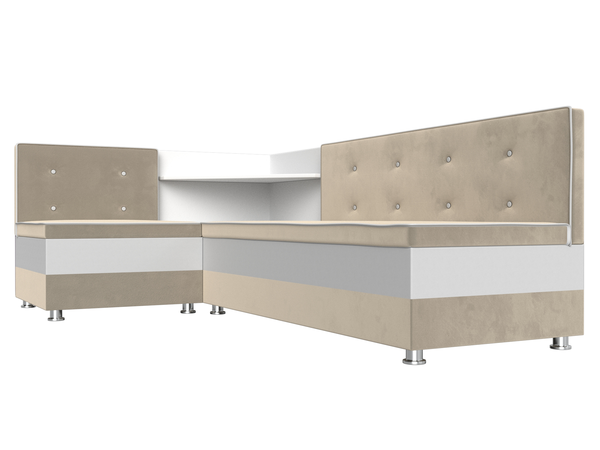 Кухонный угловой диван Милан левый угол (Бежевый)