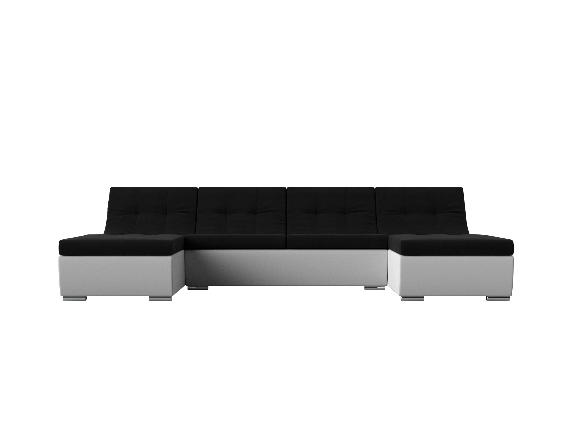 П-образный модульный диван Монреаль (Черный\Белый)