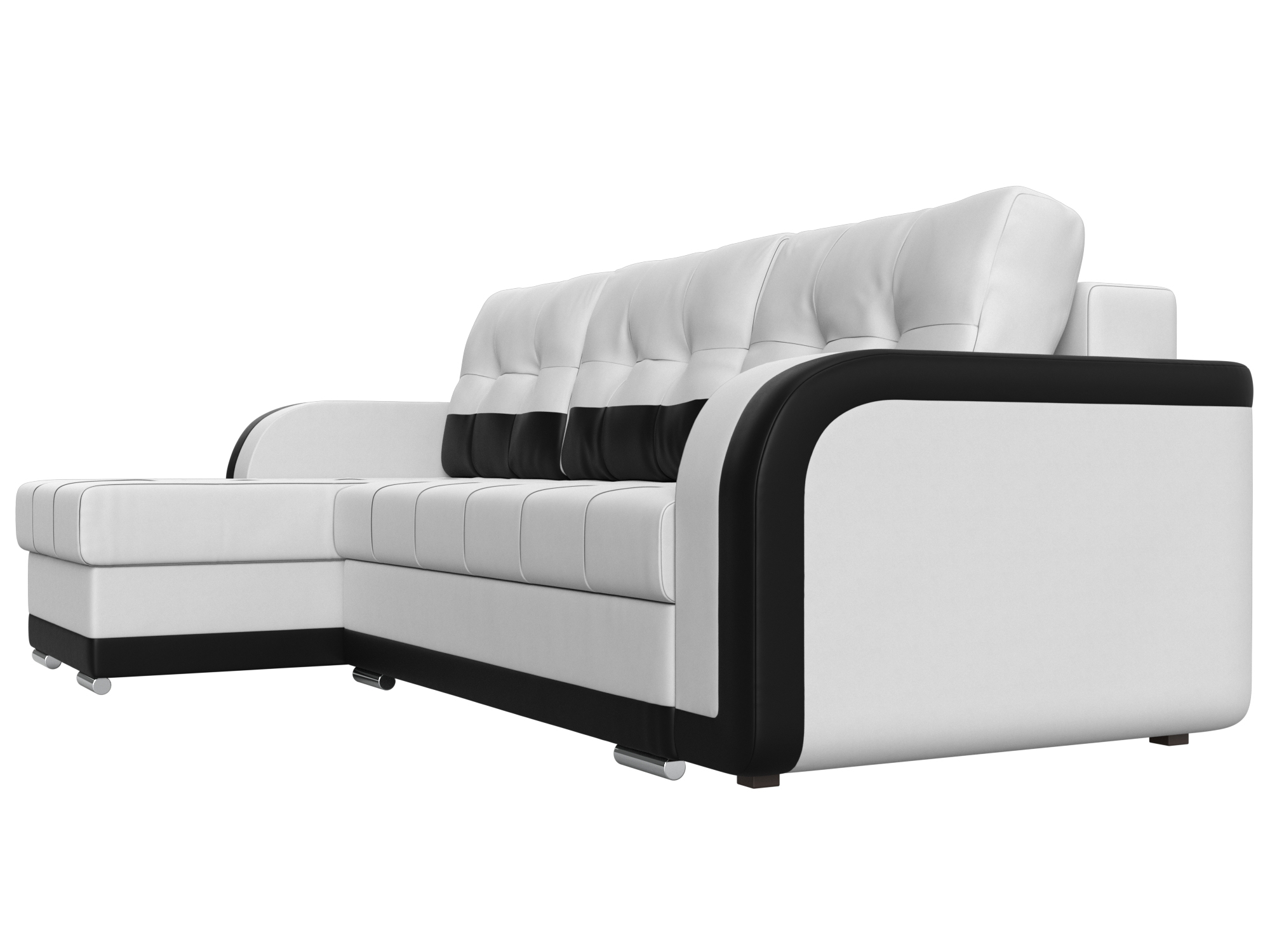 Угловой диван Марсель левый угол (Белый\Черный)