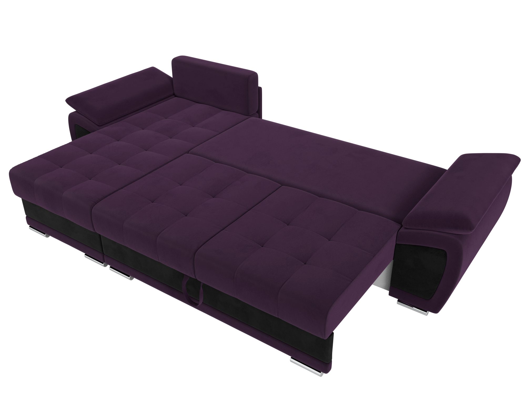 Угловой диван Нэстор левый угол (Фиолетовый\Черный)