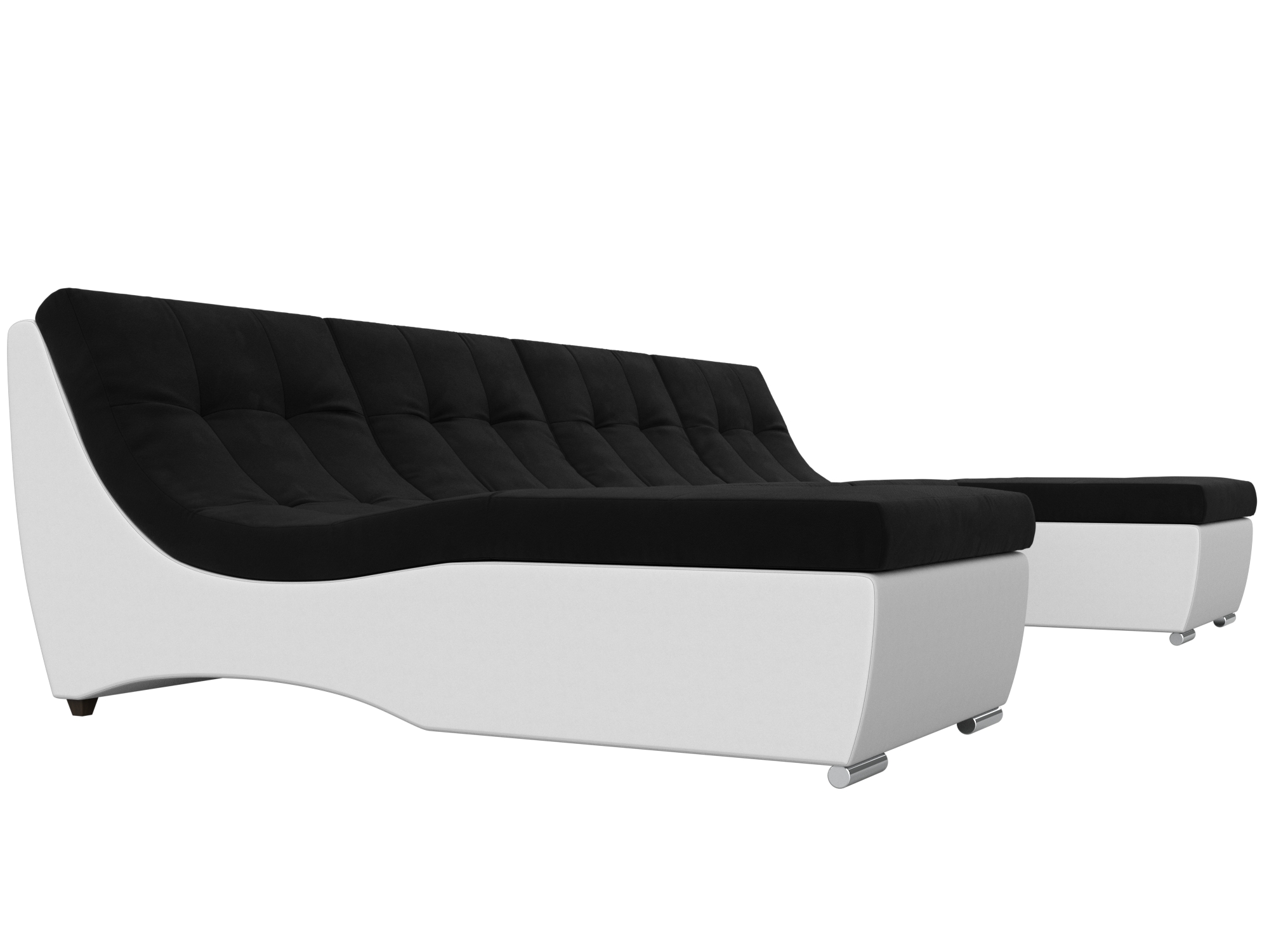 П-образный модульный диван Монреаль (Черный\Белый)