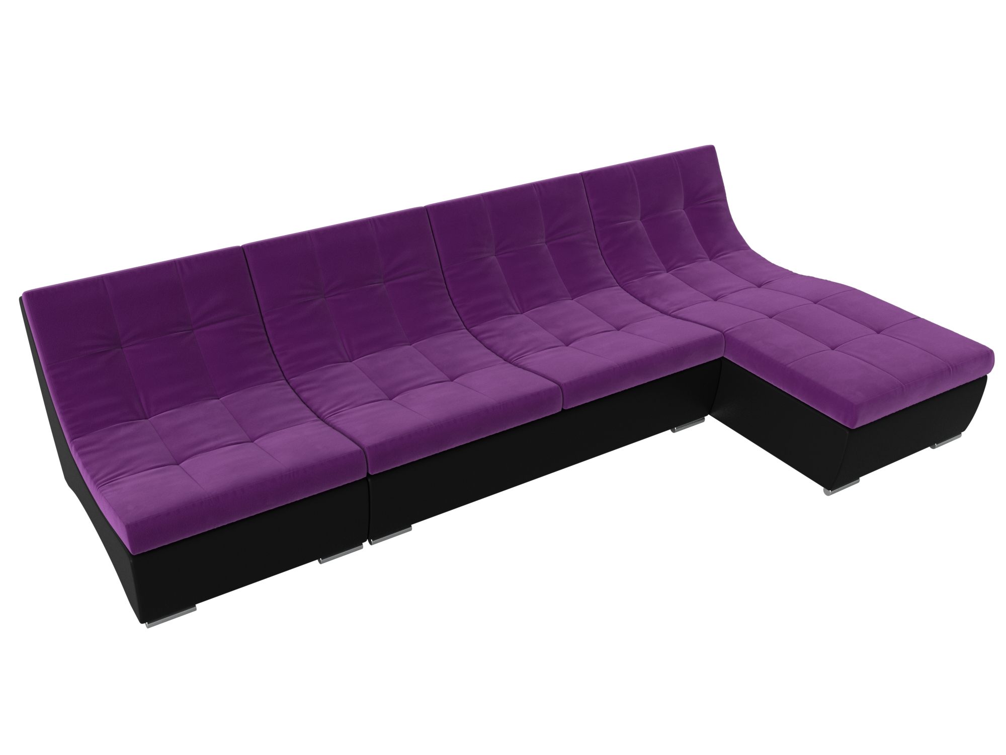 Угловой модульный диван Монреаль (Фиолетовый\Черный)