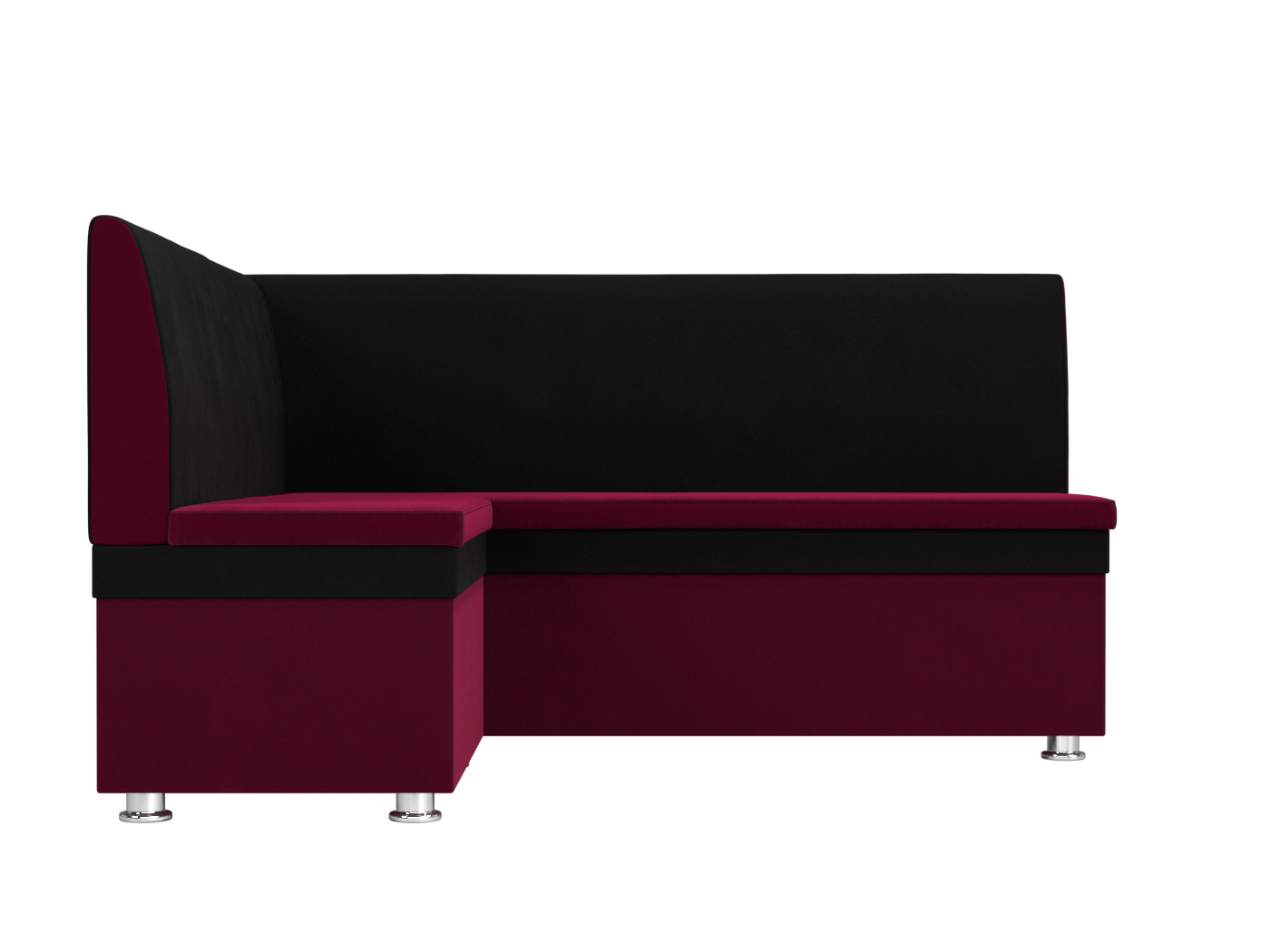 Кухонный угловой диван Уют левый угол (Бордовый\Черный)