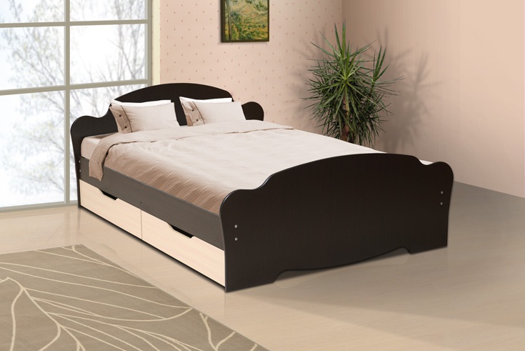 Кровать 1,5-спальная с ящиками (120*200 см)