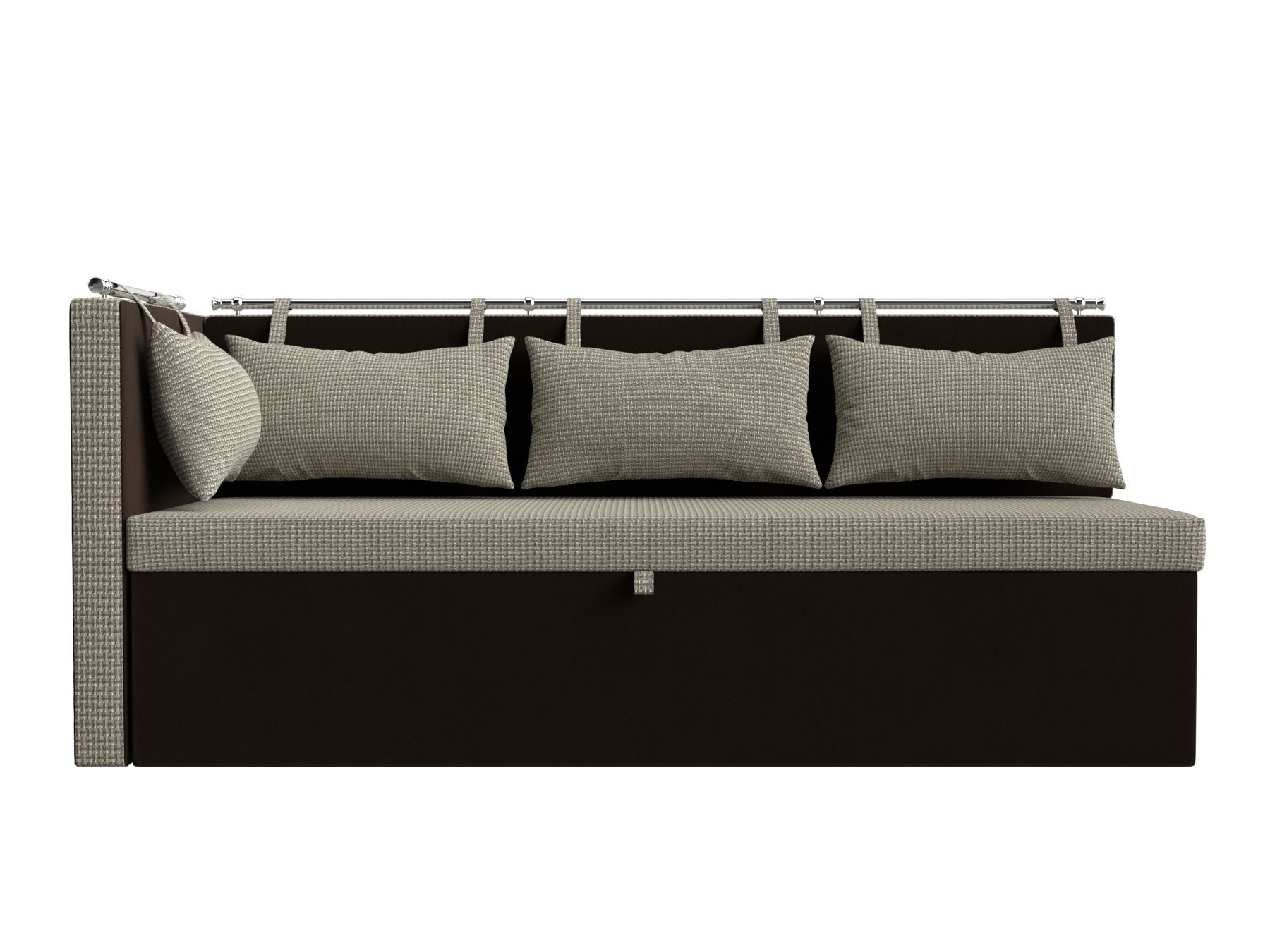 Кухонный диван Метро с углом слева (Корфу 02\коричневый)