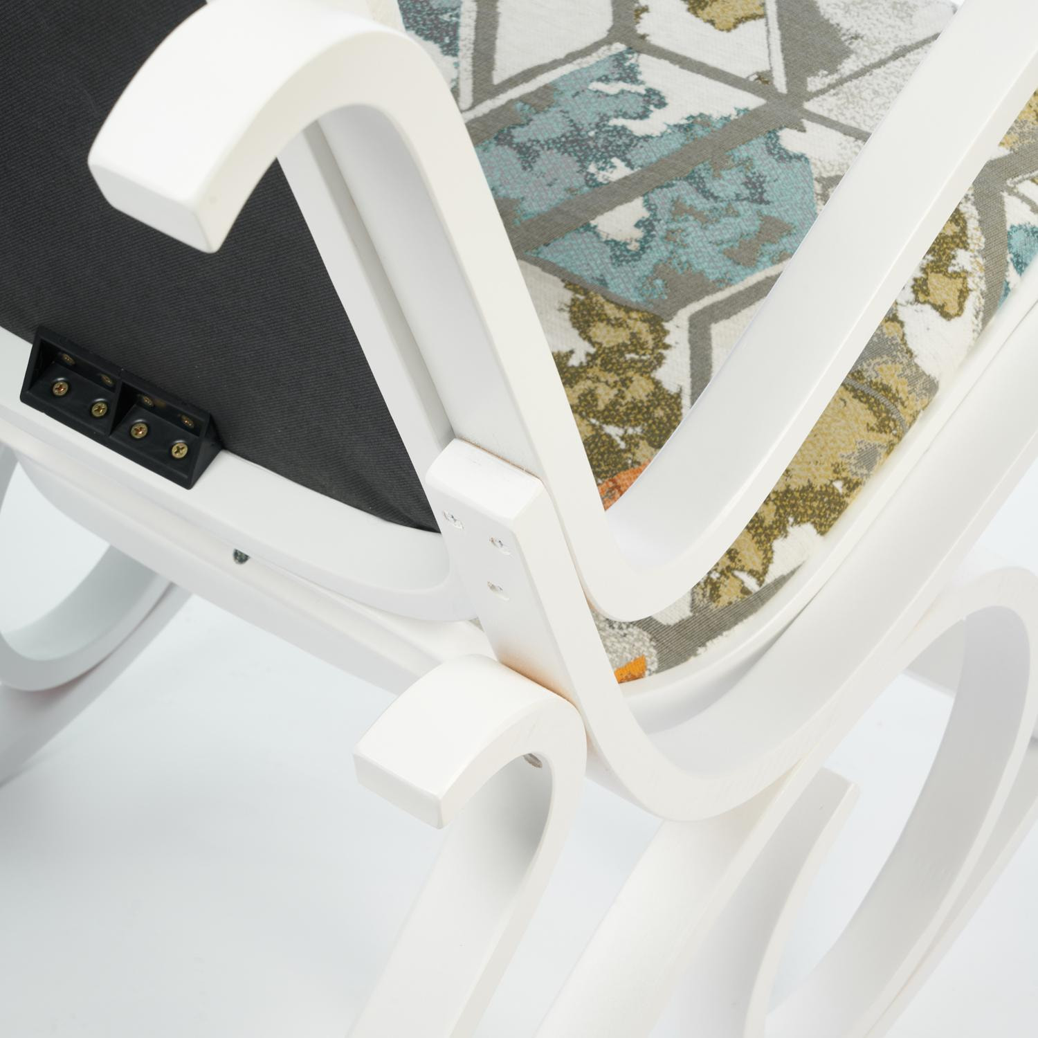 Кресло-качалка mod. AX3002-2 белый #10, ткань орнамент