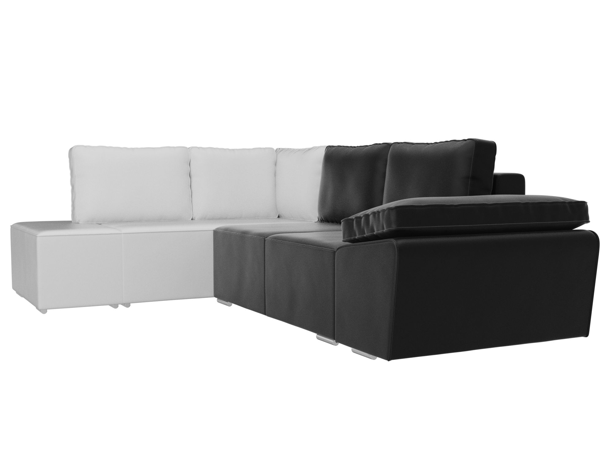 Угловой диван Хьюго левый угол (Черный\Белый)