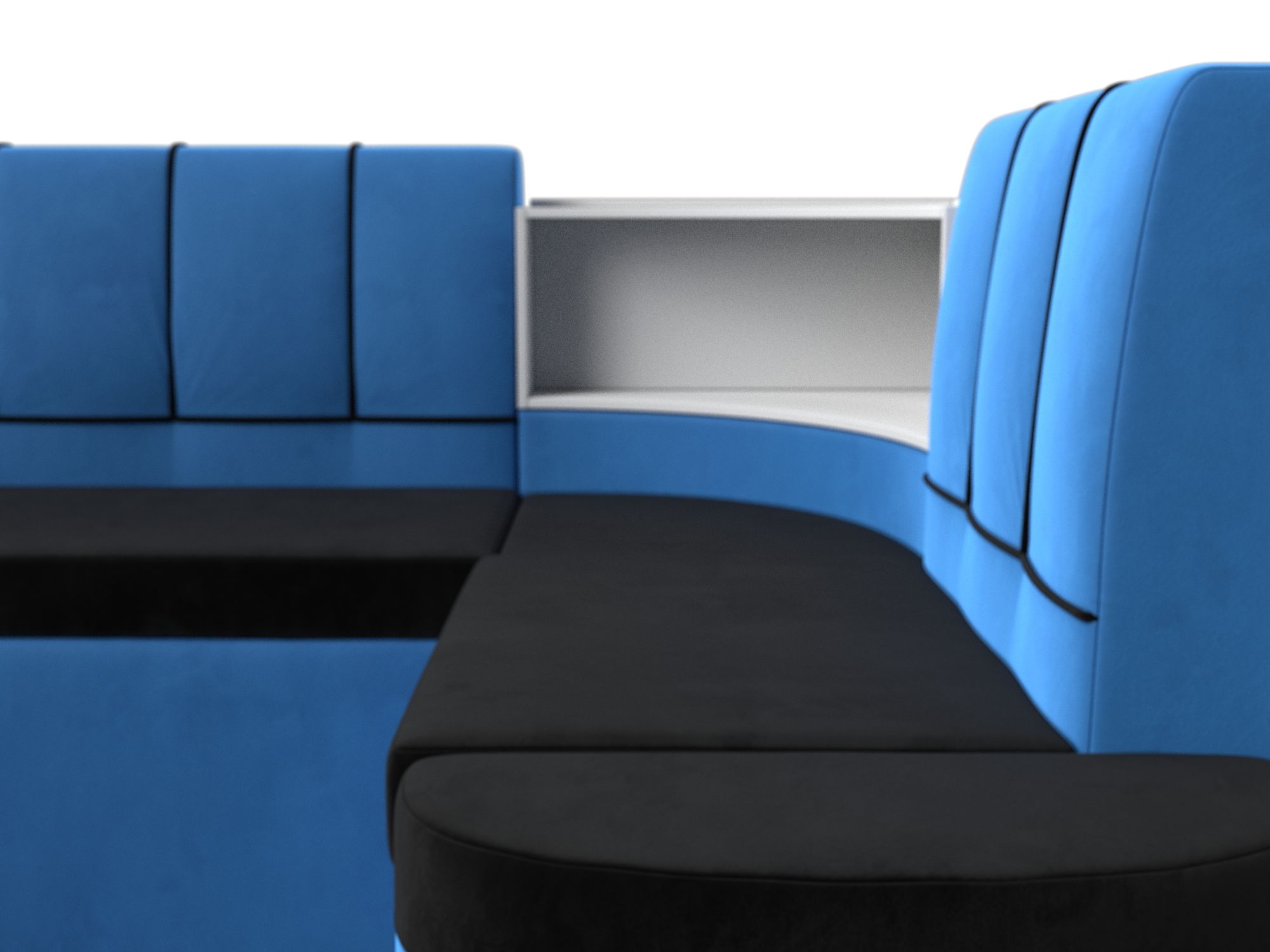 П-образный диван Тефида (Черный\Голубой)