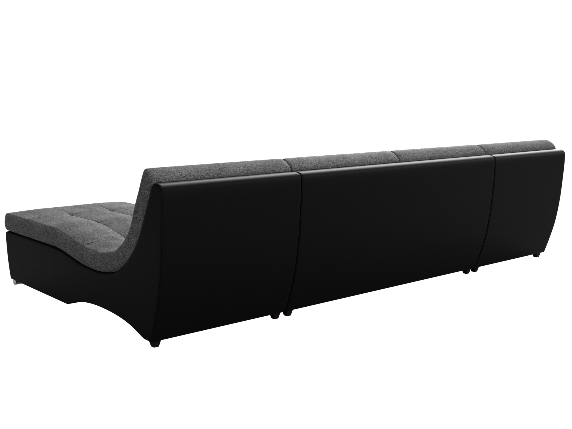 П-образный модульный диван Монреаль (Серый\Черный)