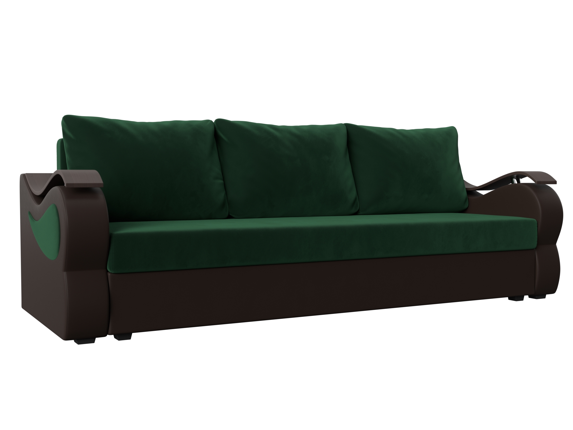 Прямой диван Меркурий Лайт (Зеленый\Коричневый)