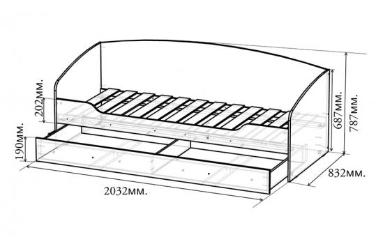 Кровать со спинкой Пираты ПР-01