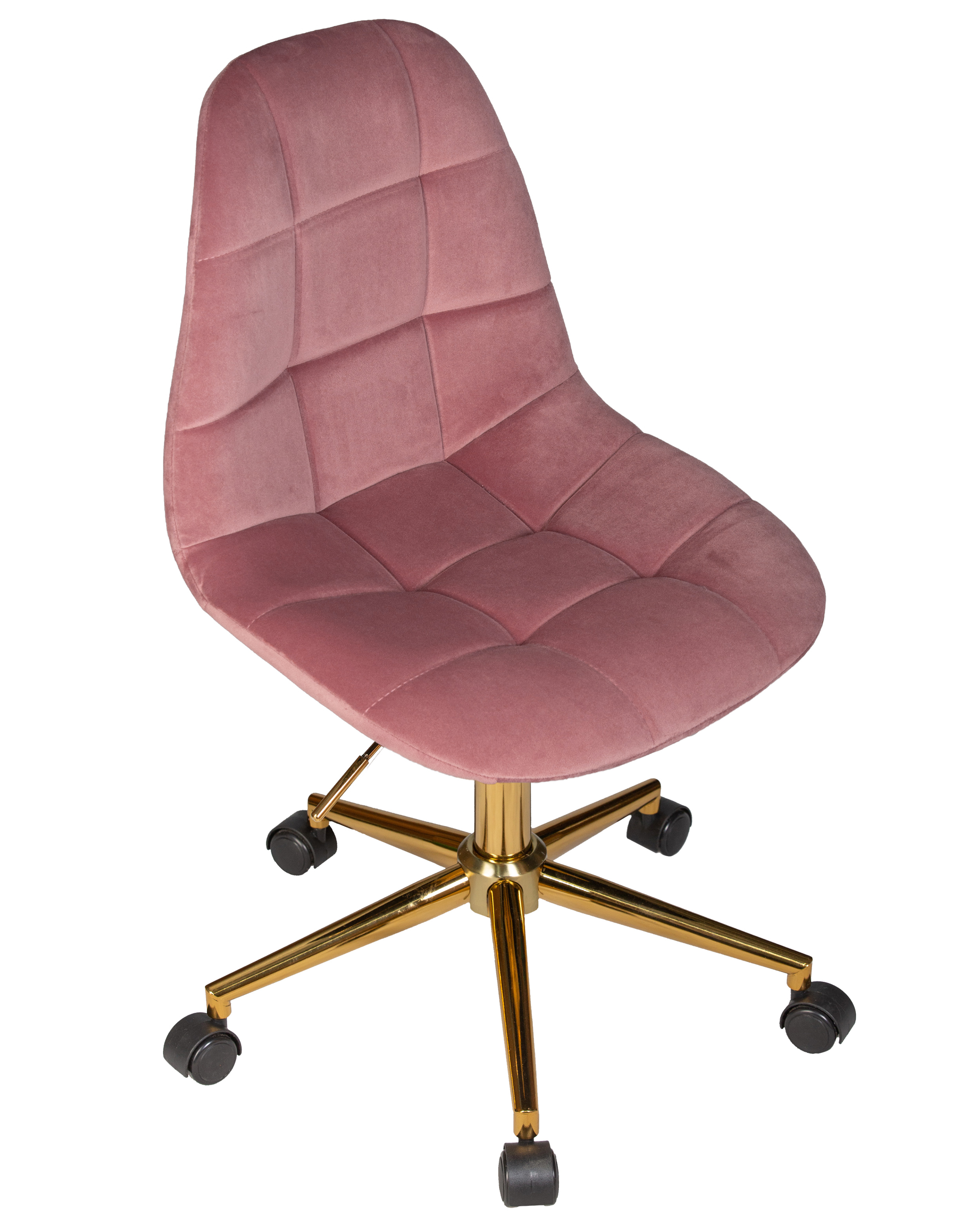 Офисное кресло для персонала DOBRIN MONTY GOLD (розовый велюр (MJ9-32))
