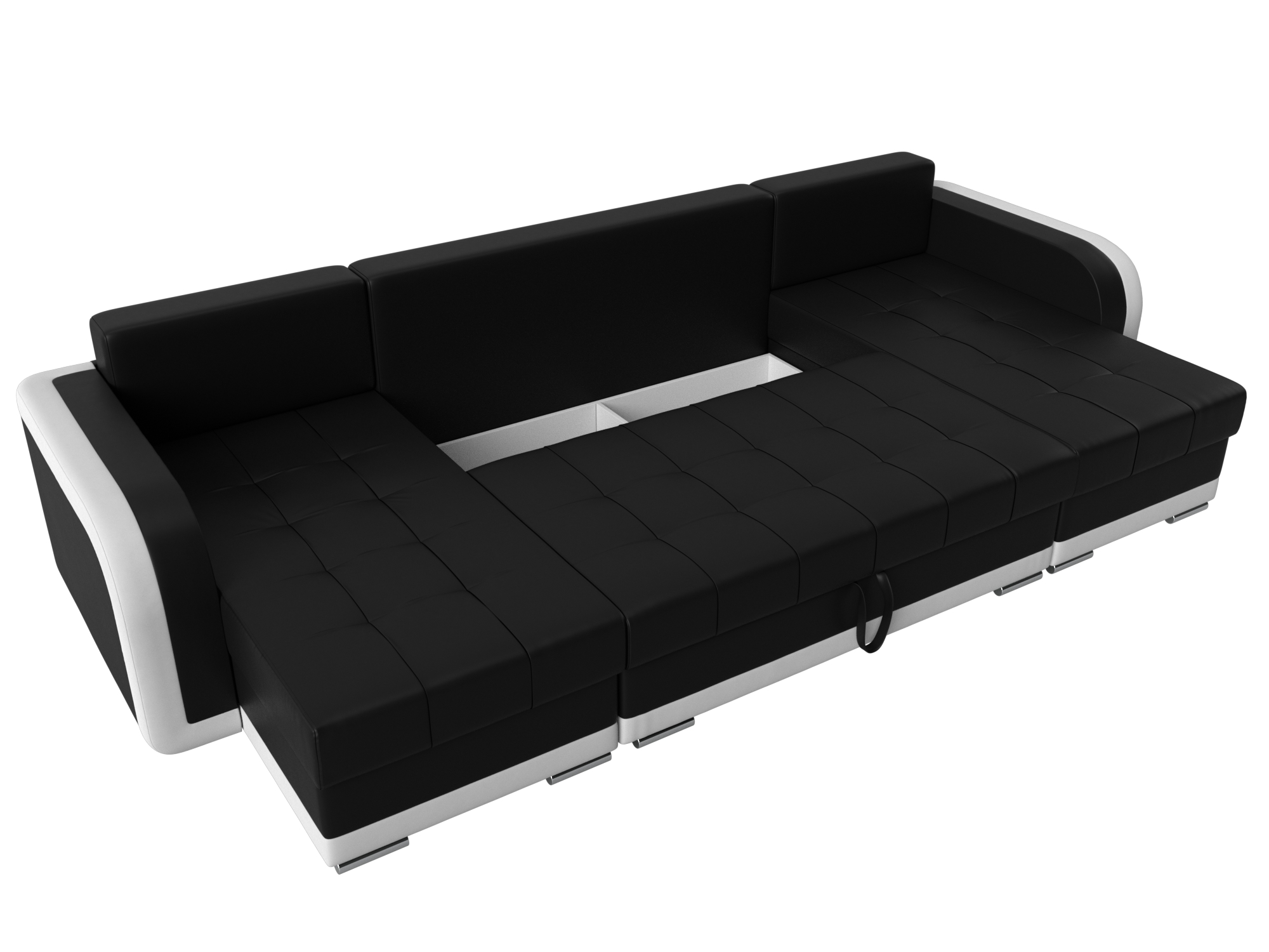 П-образный диван Марсель (Черный\Белый)