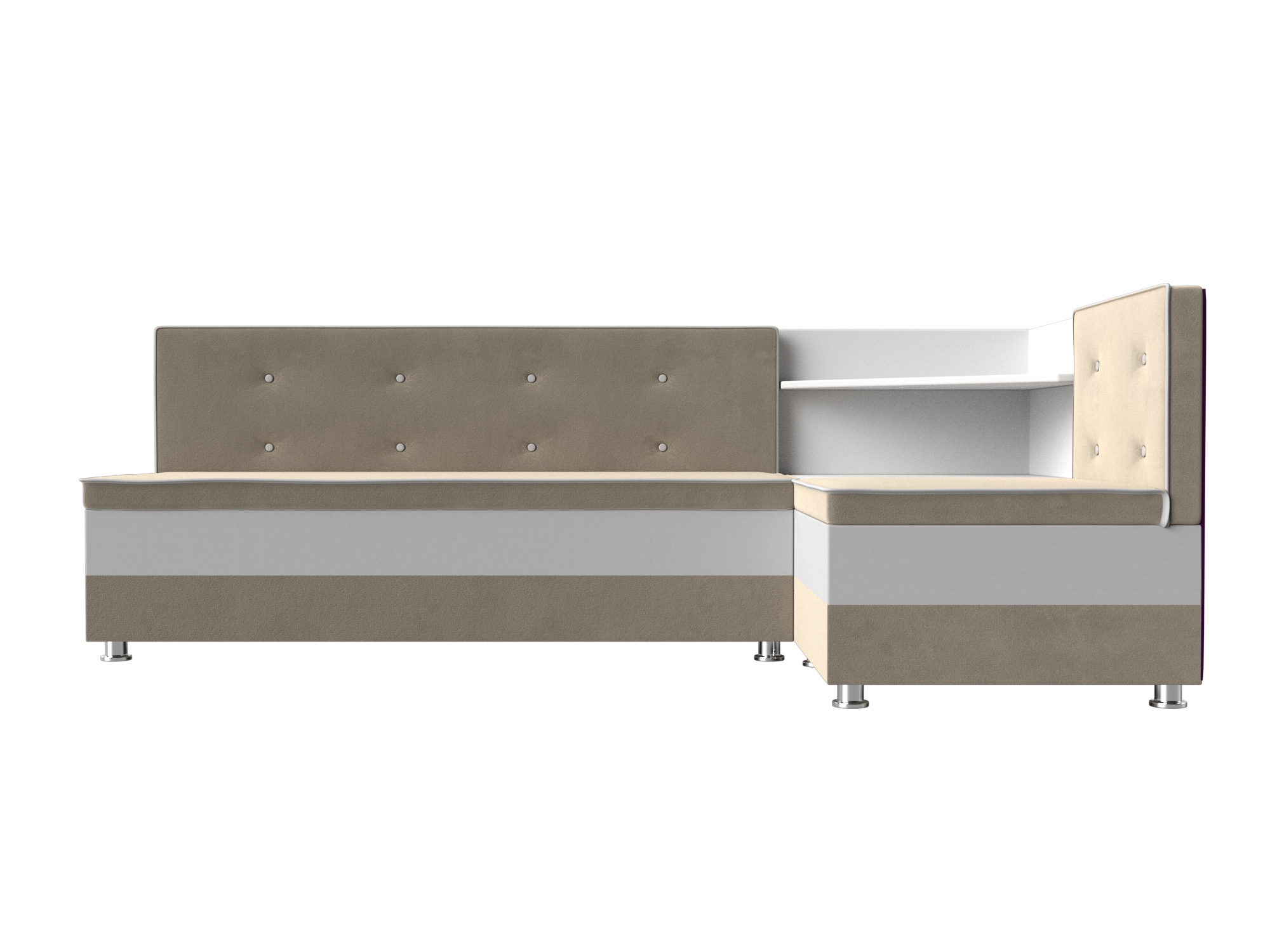 Кухонный угловой диван Милан правый угол (Бежевый)
