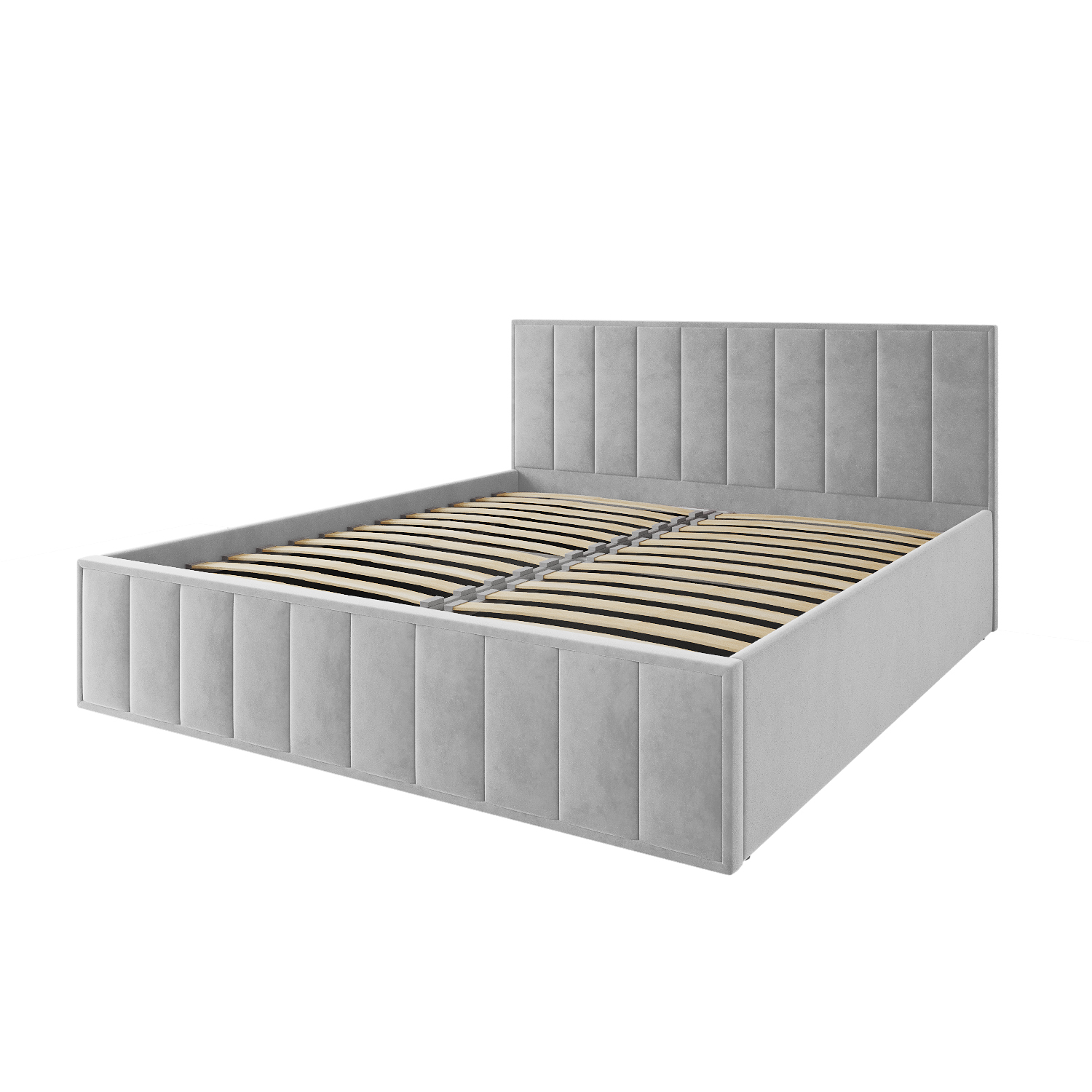 Мягкая кровать Лана 1,8 с подъемным механизмом (серый велюр)