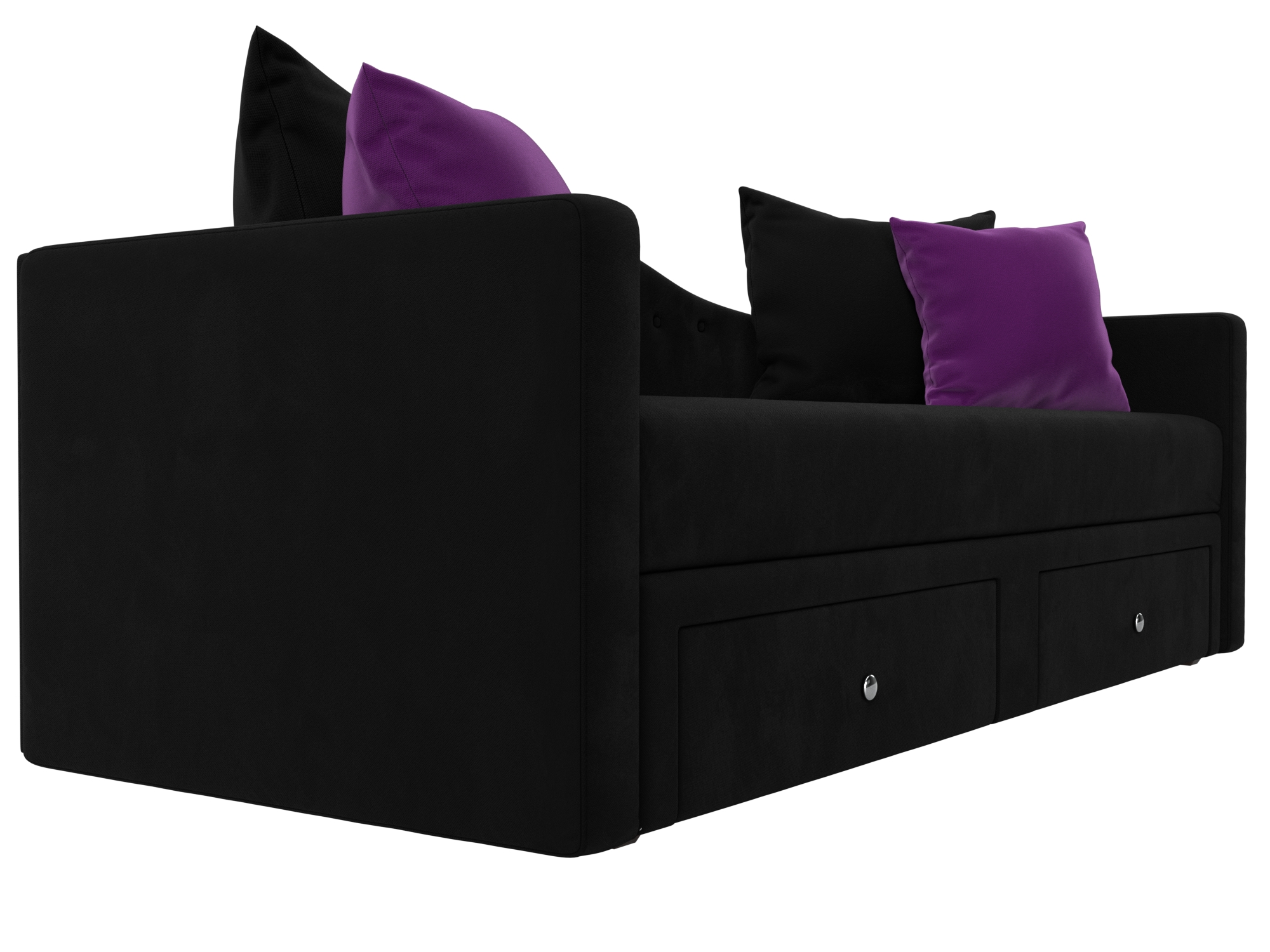 Детский прямой диван Дориан (Черный\Фиолетовый)