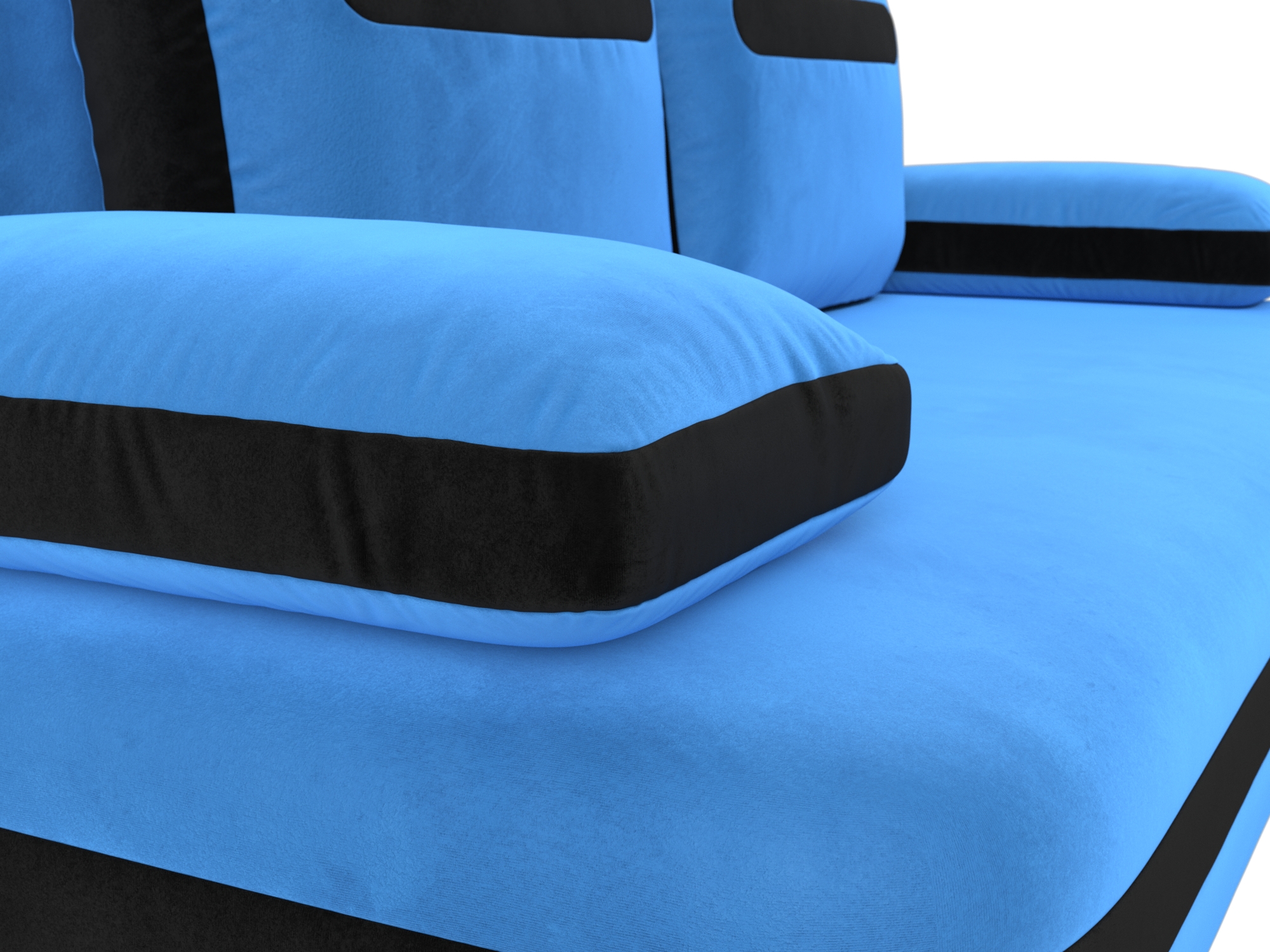 Прямой диван Каир (Голубой\Черный)