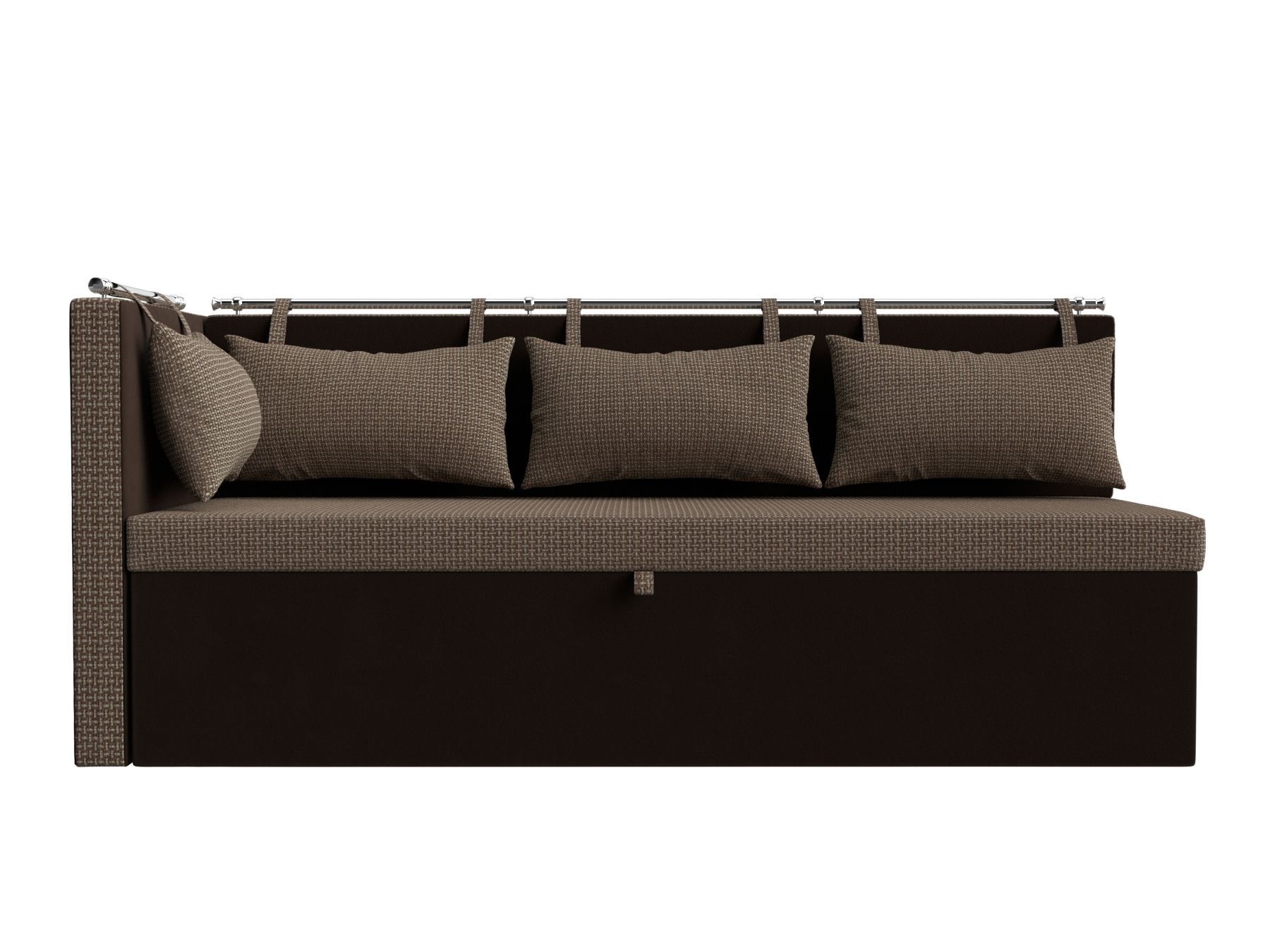 Кухонный диван Метро с углом слева (Корфу 03\коричневый)