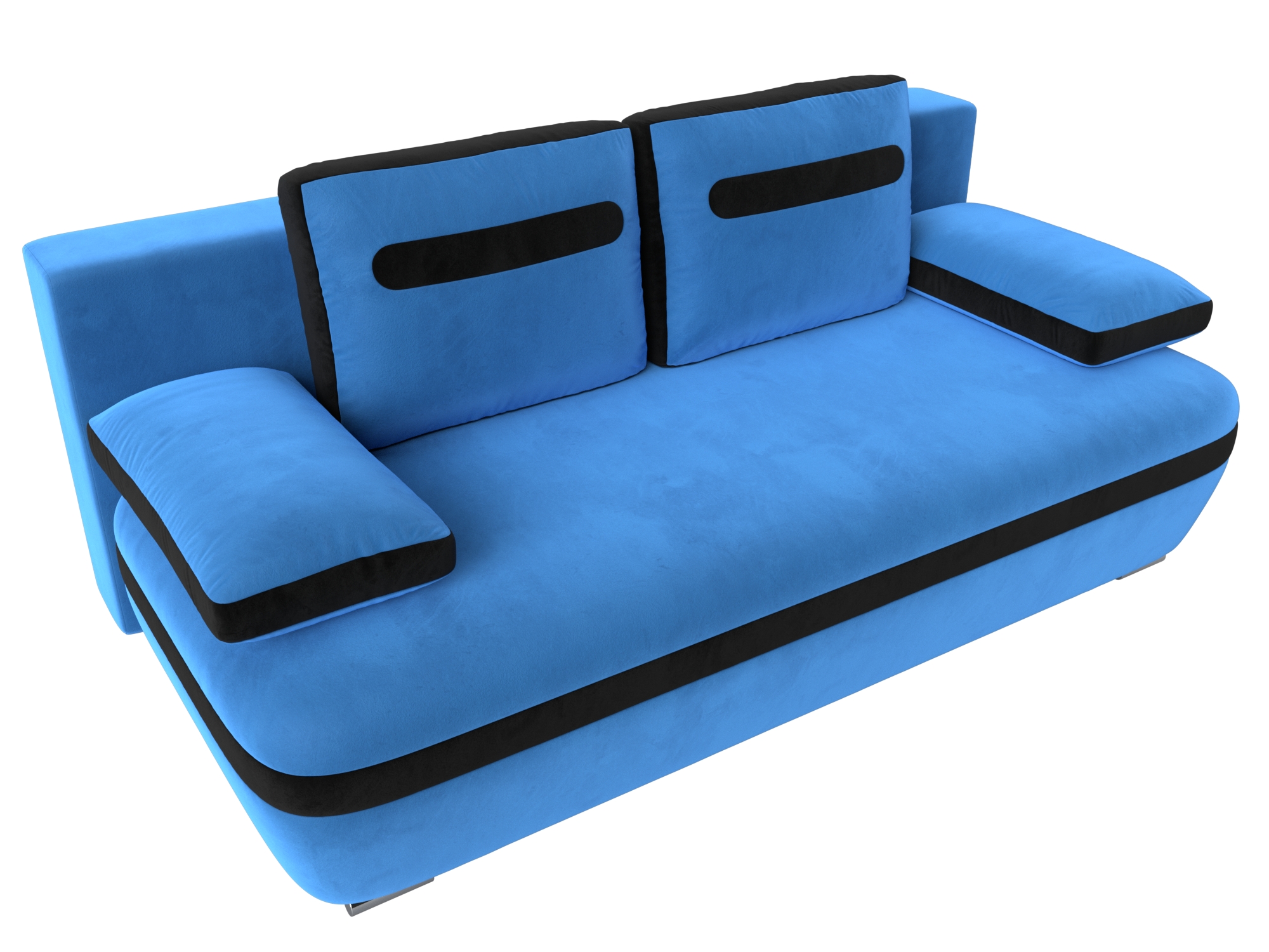 Прямой диван Каир (Голубой\Черный)