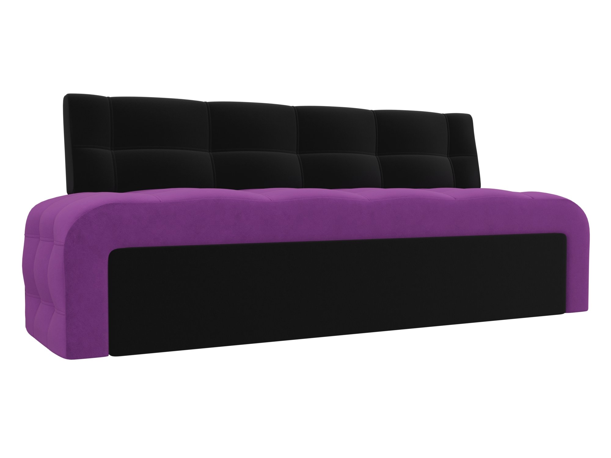 Кухонный прямой диван Люксор (Фиолетовый\Черный)
