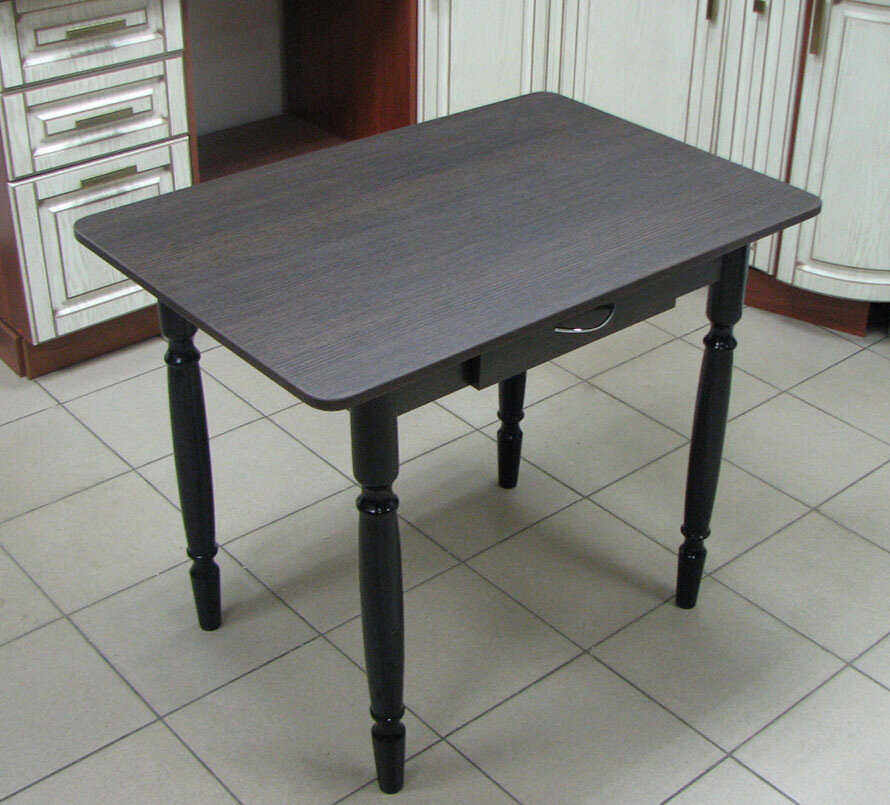 Стол прямоугольный с ящиком 900*600 (венге), ножки дерево