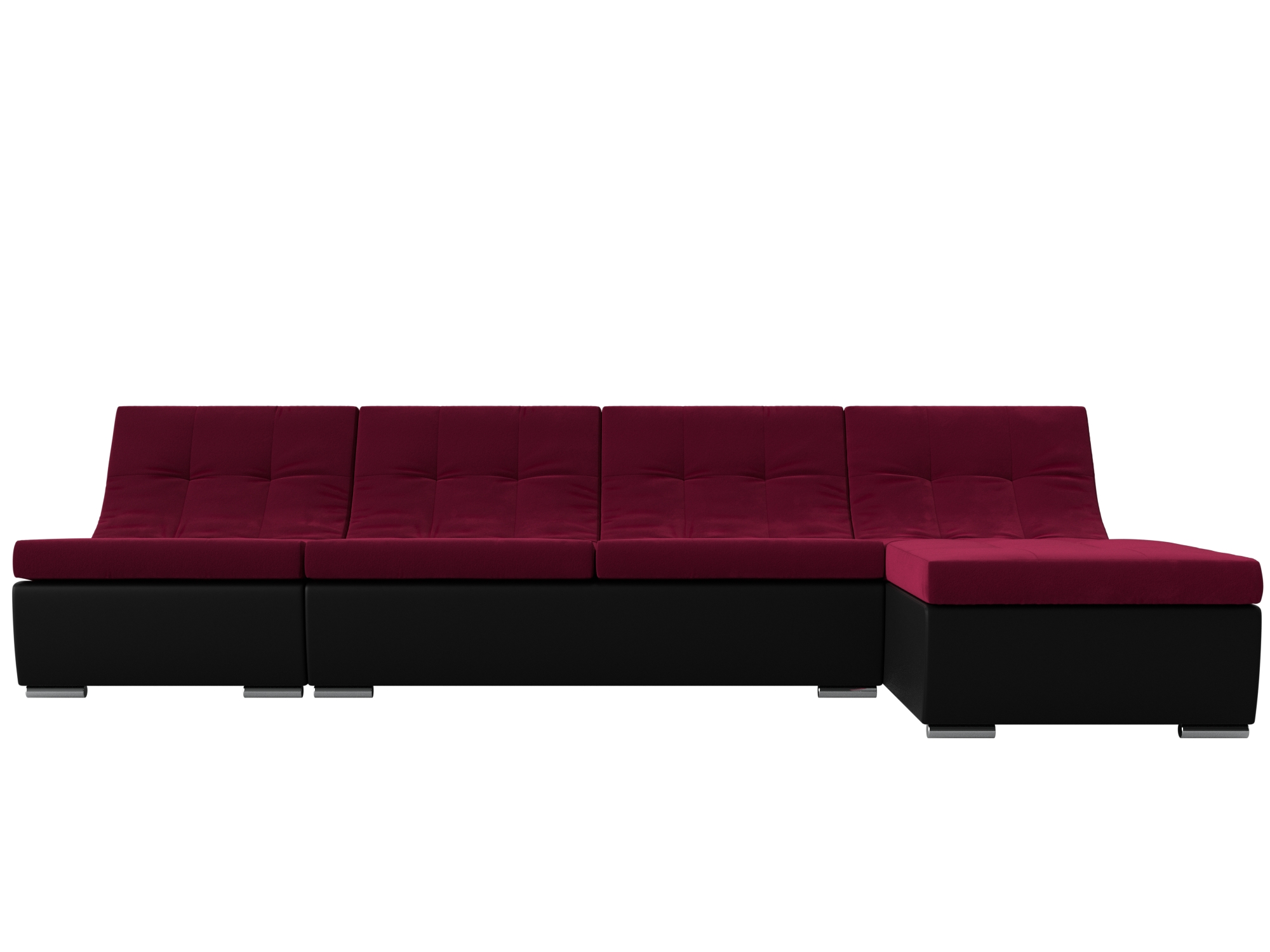 Угловой модульный диван Монреаль (Бордовый\Черный)