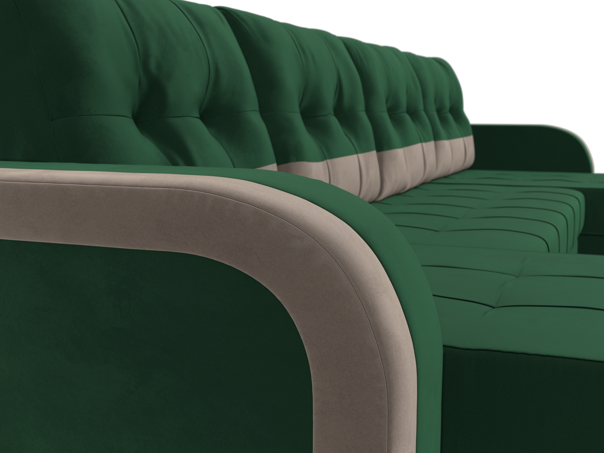 П-образный диван Марсель (Зеленый\Коричневый)