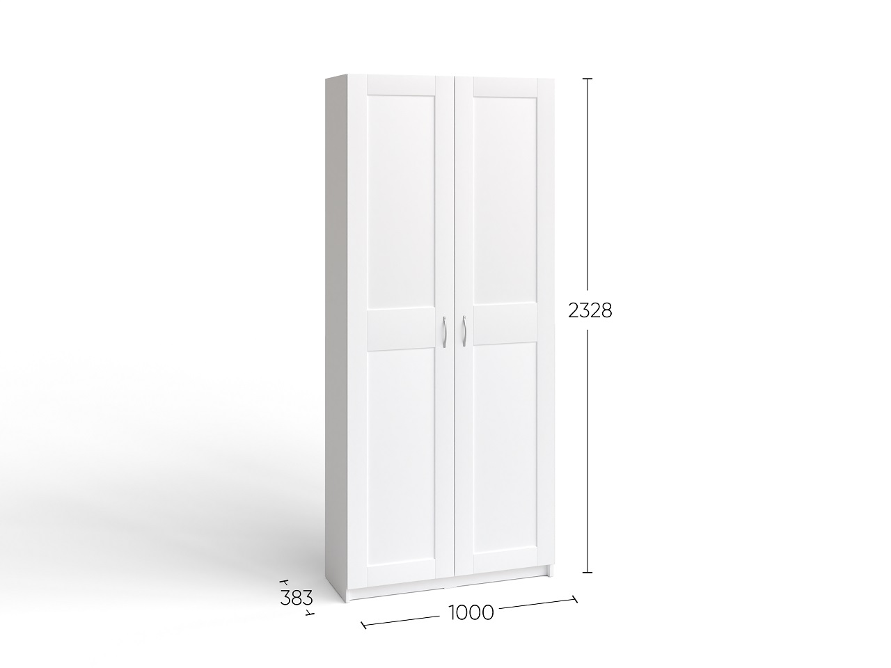 Шкаф Макс 2 двери 100х61х233 белый