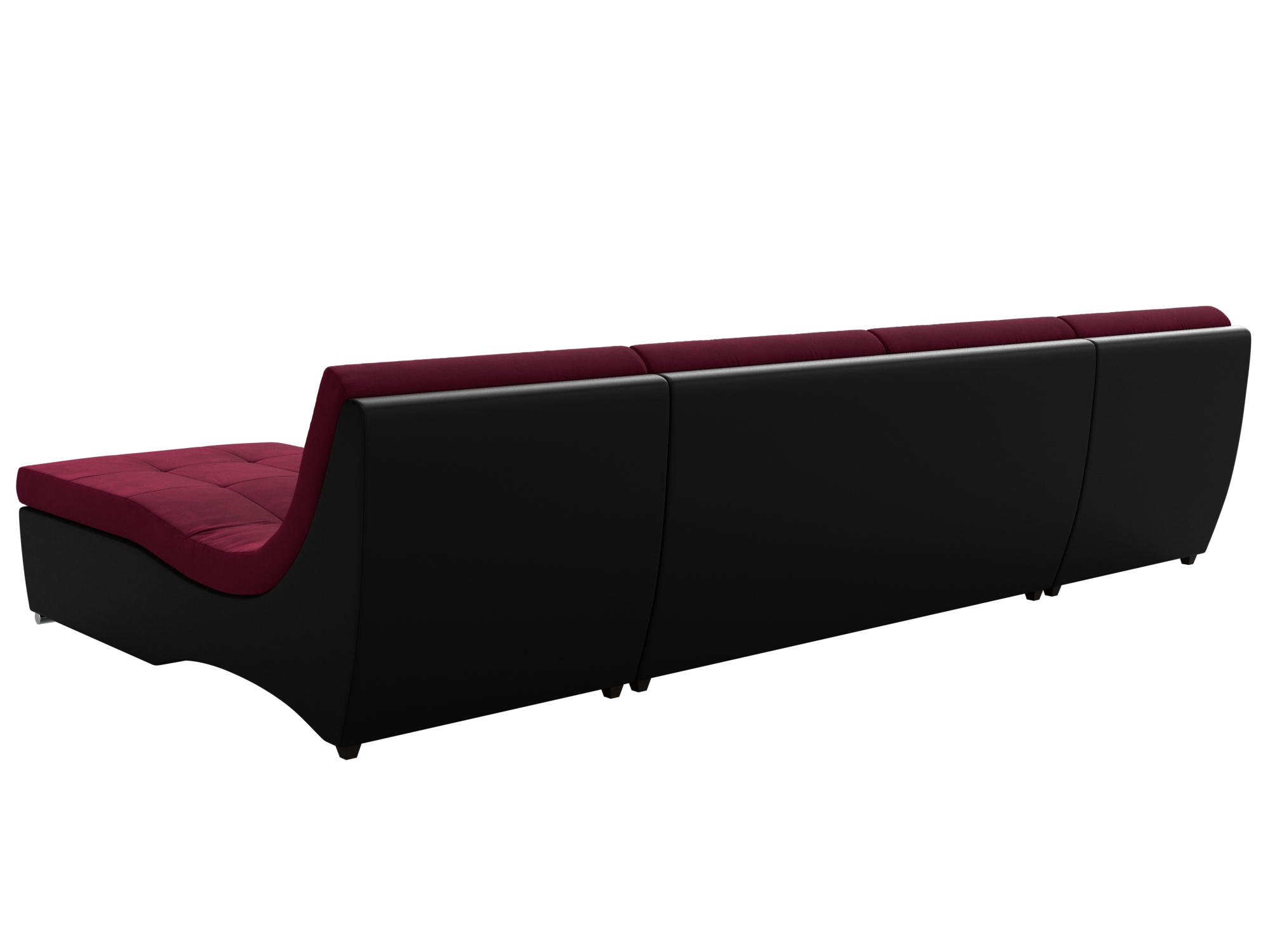 Угловой модульный диван Монреаль (Бордовый\Черный)