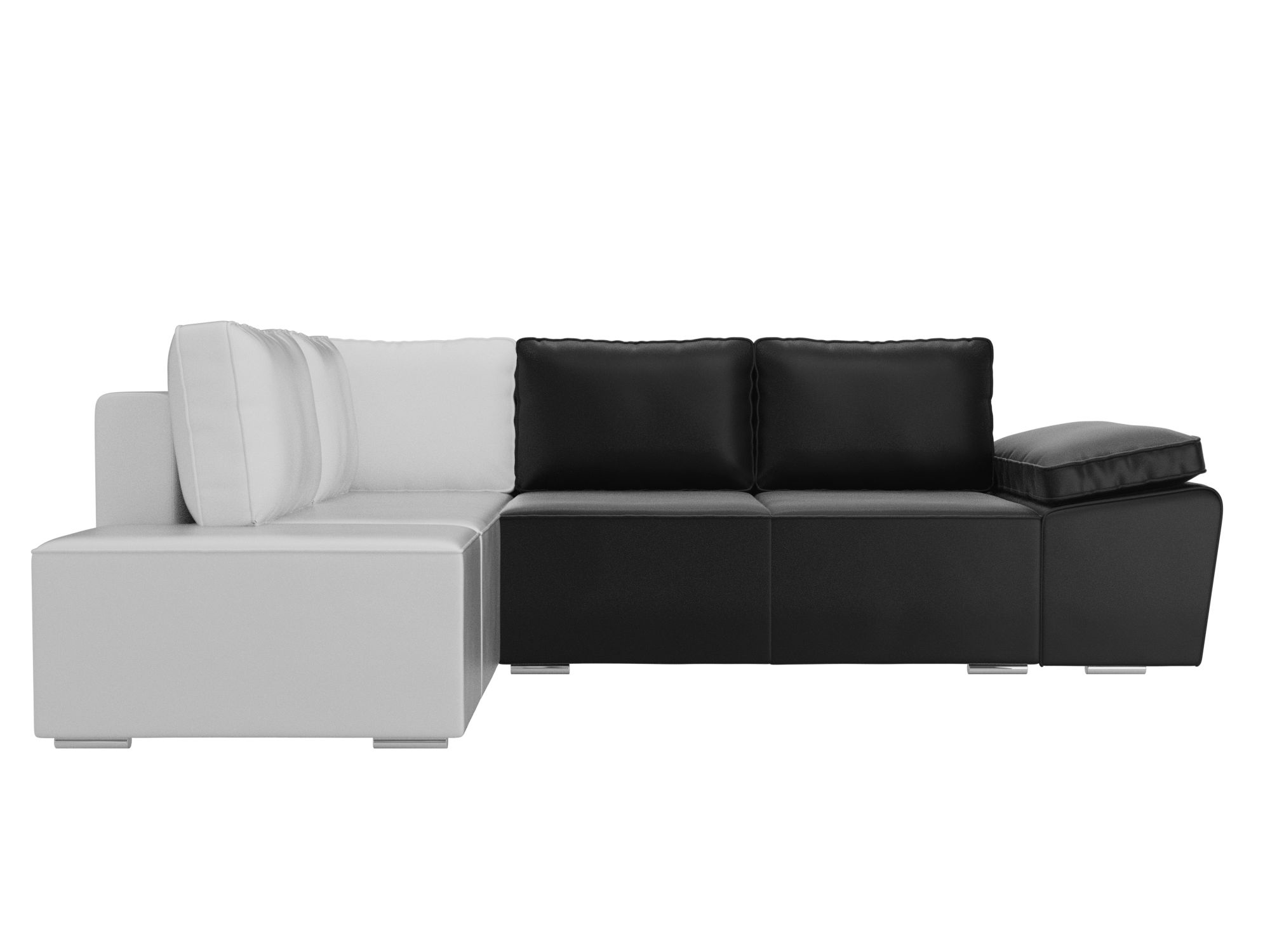 Угловой диван Хьюго левый угол (Черный\Белый)