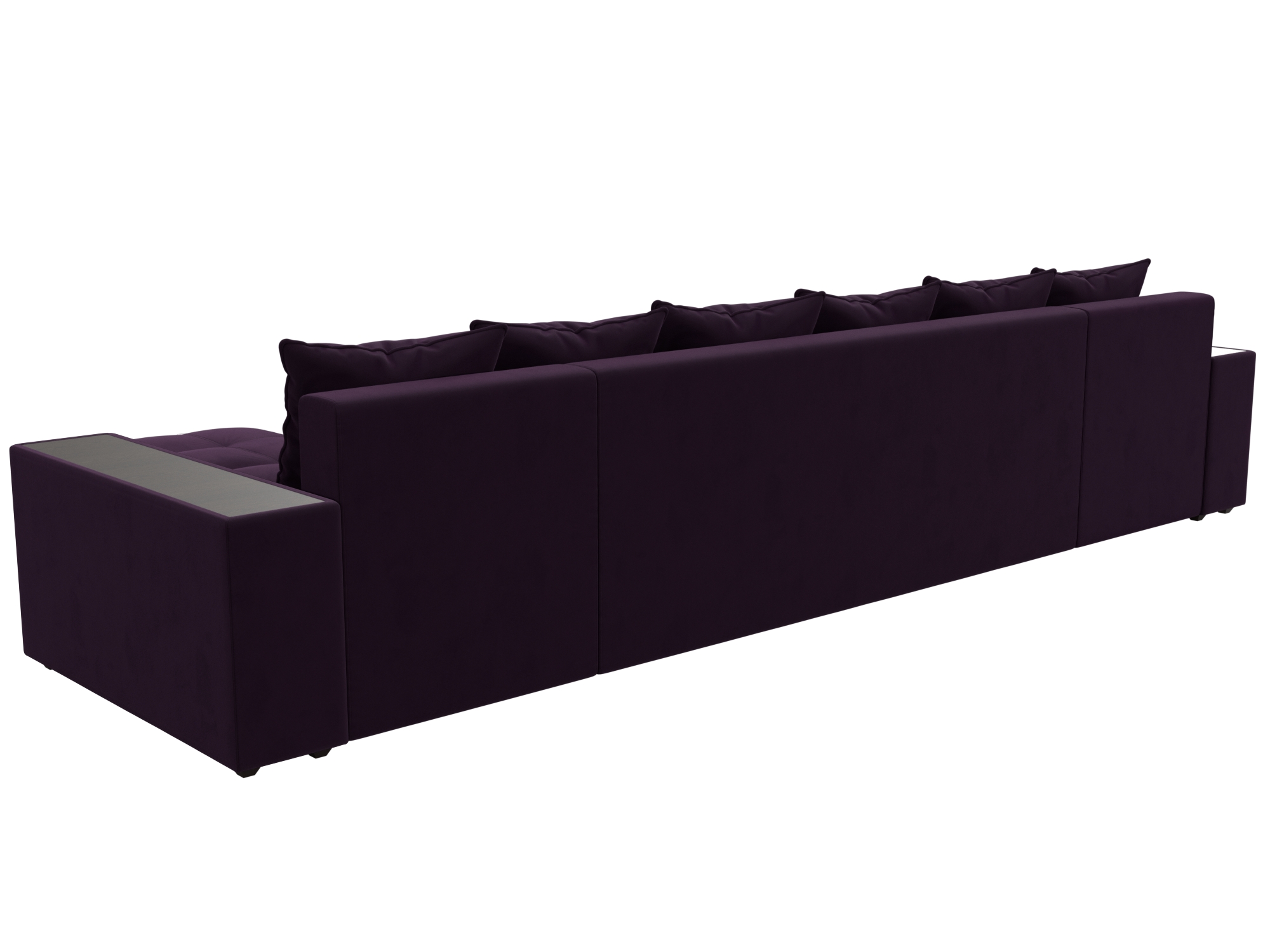 П-образный диван Дубай полки слева (Фиолетовый)