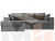 Угловой диван Майами левый угол (Серый\Серый\Коричневый)