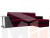 Угловой диван Атланта М правый угол (Бордовый\Черный)
