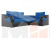 Угловой диван Митчелл правый угол (Голубой\Черный)