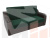 Прямой диван аккордеон Сенатор 120 (Зеленый\Коричневый)