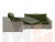 Угловой диван Тесей левый угол (Зеленый\Бежевый)
