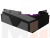 Диван угловой Николь левый угол (Черный\Черный\Фиолетовый)