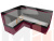 Кухонный угловой диван Уют левый угол (Бордовый\Черный)