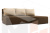 Угловой диван Комо бежево-коричневый 