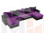 П-образный диван Венеция (Фиолетовый\Черный)