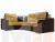 Угловой диван Комфорт левый угол (Желтый\коричневый)