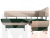 Кухонный угловой диван Альфа правый угол (Зеленый\Бежевый)
