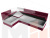 Кухонный угловой диван Милан левый угол (Бордовый\Белый)