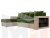 Угловой диван Дубай Лайт левый угол (Зеленый\Бежевый)