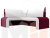 Кухонный угловой диван Кармен левый угол (Бордовый\Белый)