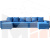 П-образный диван Дубай полки слева (Голубой)
