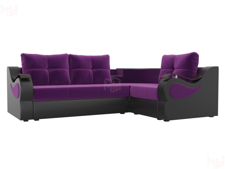 Угловой диван Митчелл правый угол (Фиолетовый\Черный)