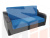 Прямой диван аккордеон Сенатор 120 (Голубой\Черный)