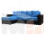 Угловой диван Дубай Лайт левый угол (Голубой\Черный)