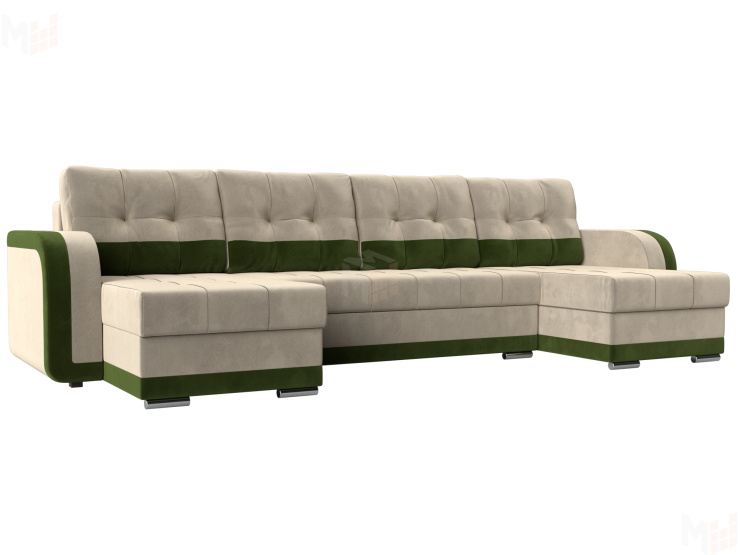 П-образный диван Марсель (Бежевый\Зеленый)